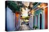 Old San Juan Sunset Glow-George Oze-Stretched Canvas