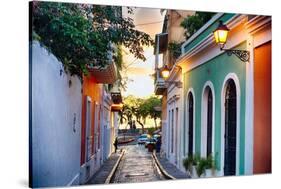 Old San Juan Sunset Glow-George Oze-Stretched Canvas