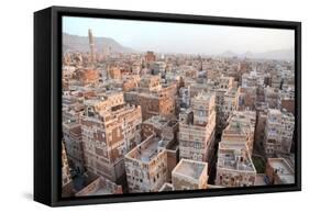 Old Sanaa Buildings - Traditional Yemen Houses-zanskar-Framed Stretched Canvas