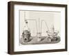 Old Schematic Illustration Of Laboratory Apparatus For Oxygen Production-marzolino-Framed Art Print