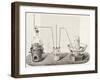Old Schematic Illustration Of Laboratory Apparatus For Oxygen Production-marzolino-Framed Art Print