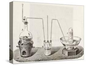 Old Schematic Illustration Of Laboratory Apparatus For Oxygen Production-marzolino-Stretched Canvas