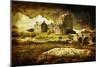 Old Scottish Castle in Distressed Vintage Style-Flynt-Mounted Photographic Print