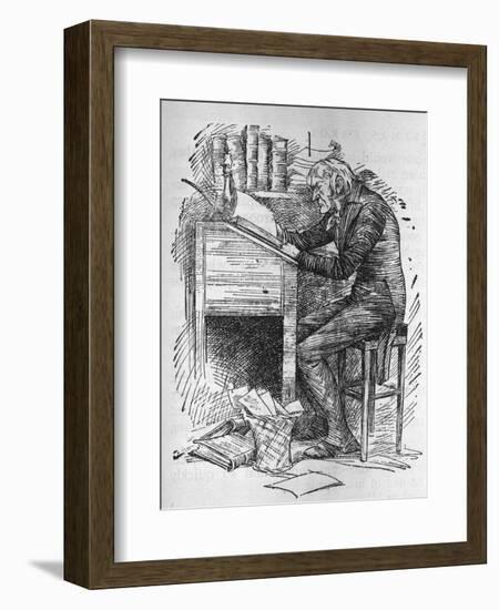 Old Scrooge Sat Busy in His Counting House'-null-Framed Art Print