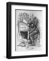 Old Scrooge Sat Busy in His Counting House'-null-Framed Art Print