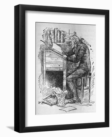 Old Scrooge Sat Busy in His Counting House'-null-Framed Art Print