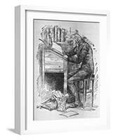 Old Scrooge Sat Busy in His Counting House'-null-Framed Art Print