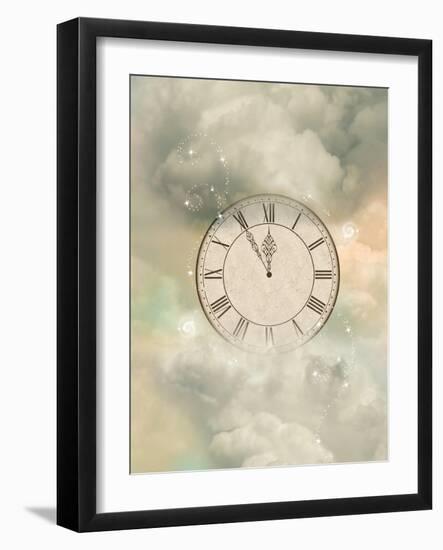 Old Sepia Clock-justdd-Framed Art Print