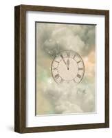 Old Sepia Clock-justdd-Framed Art Print