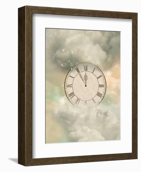 Old Sepia Clock-justdd-Framed Art Print