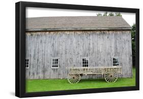 Old Shaker Barn with Wagon Photo Poster-null-Framed Poster