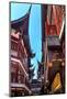 Old Shanghai Houses, Red Roofs, Narrow Ally, Yuyuan Old Town, Shanghai, China-William Perry-Mounted Photographic Print