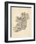 Old Sheet Music Map of Ireland Map-Michael Tompsett-Framed Art Print