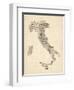 Old Sheet Music Map of Italy Map-Michael Tompsett-Framed Art Print