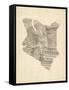 Old Sheet Music Map of Kenya Map-Michael Tompsett-Framed Stretched Canvas