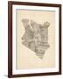 Old Sheet Music Map of Kenya Map-Michael Tompsett-Framed Art Print