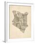 Old Sheet Music Map of Kenya Map-Michael Tompsett-Framed Art Print