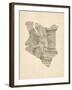 Old Sheet Music Map of Kenya Map-Michael Tompsett-Framed Art Print