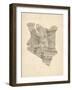 Old Sheet Music Map of Kenya Map-Michael Tompsett-Framed Art Print