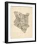 Old Sheet Music Map of Kenya Map-Michael Tompsett-Framed Art Print