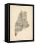 Old Sheet Music Map of Maine-Michael Tompsett-Framed Stretched Canvas