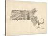 Old Sheet Music Map of Massachusetts-Michael Tompsett-Stretched Canvas