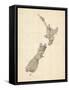 Old Sheet Music Map of New Zealand Map-Michael Tompsett-Framed Stretched Canvas