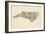 Old Sheet Music Map of North Carolina-Michael Tompsett-Framed Art Print