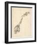 Old Sheet Music Map of Norway-Michael Tompsett-Framed Art Print