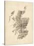 Old Sheet Music Map of Scotland-Michael Tompsett-Stretched Canvas