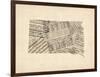 Old Sheet Music Map of South Dakota-Michael Tompsett-Framed Art Print