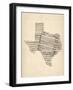 Old Sheet Music Map of Texas-Michael Tompsett-Framed Art Print