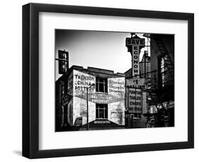 Old Shops and Stores in Philadelphia, Pennsylvania, United States, Black and White Photography-Philippe Hugonnard-Framed Photographic Print