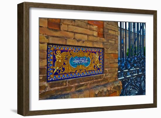 Old Sign Outside the Royal Tobacco Factory, Now Seat of the Rectorate of the University of Sevil-null-Framed Photographic Print