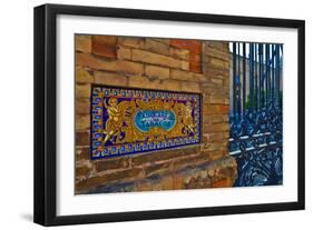 Old Sign Outside the Royal Tobacco Factory, Now Seat of the Rectorate of the University of Sevil-null-Framed Photographic Print