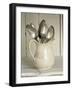 Old Silver Spoon in Light Coloured Ceramic Jug-Ellen Silverman-Framed Premium Photographic Print