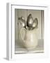 Old Silver Spoon in Light Coloured Ceramic Jug-Ellen Silverman-Framed Photographic Print