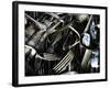 Old Silverware with Reflection of Airplane.-Sabine Jacobs-Framed Photographic Print
