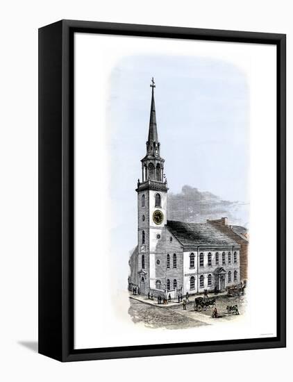 Old South Meeting-House, Site of Boston Tea Party Plot-null-Framed Stretched Canvas