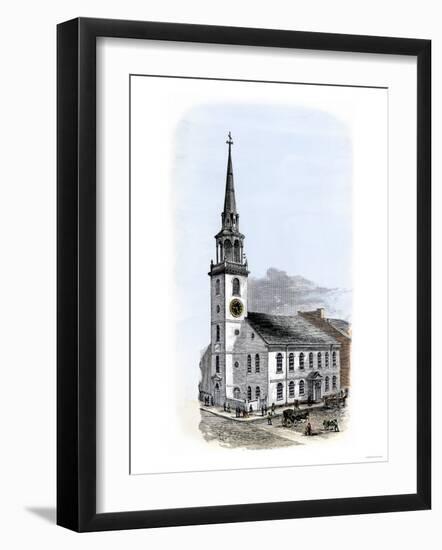 Old South Meeting-House, Site of Boston Tea Party Plot-null-Framed Giclee Print