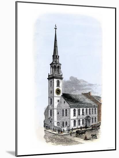 Old South Meeting-House, Site of Boston Tea Party Plot-null-Mounted Giclee Print