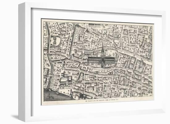 Old St. Paul's and Its Vicinity Time of Henry VIII-null-Framed Art Print
