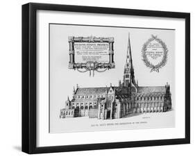 Old St Paul's Cathedral before the destruction of the steeple, 1657 (1904)-Wenceslaus Hollar-Framed Giclee Print