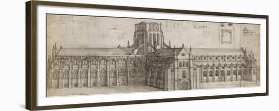 Old St Paul's Cathedral from the North-East (Pen and Brown Ink and Grey Wash over Graphite-Wenceslaus Hollar-Framed Giclee Print