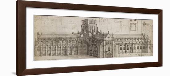 Old St Paul's Cathedral from the North-East (Pen and Brown Ink and Grey Wash over Graphite-Wenceslaus Hollar-Framed Giclee Print