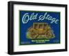 Old Stage Pear Crate Label - Medford, OR-Lantern Press-Framed Art Print