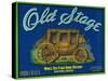 Old Stage Pear Crate Label - Medford, OR-Lantern Press-Stretched Canvas