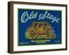 Old Stage Pear Crate Label - Medford, OR-Lantern Press-Framed Art Print