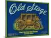 Old Stage Pear Crate Label - Medford, OR-Lantern Press-Mounted Art Print