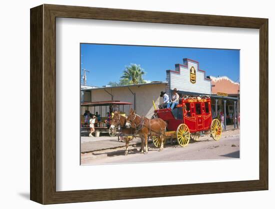 Old stagecoach at the western town Tombstone, Arizona, USA-null-Framed Premium Giclee Print